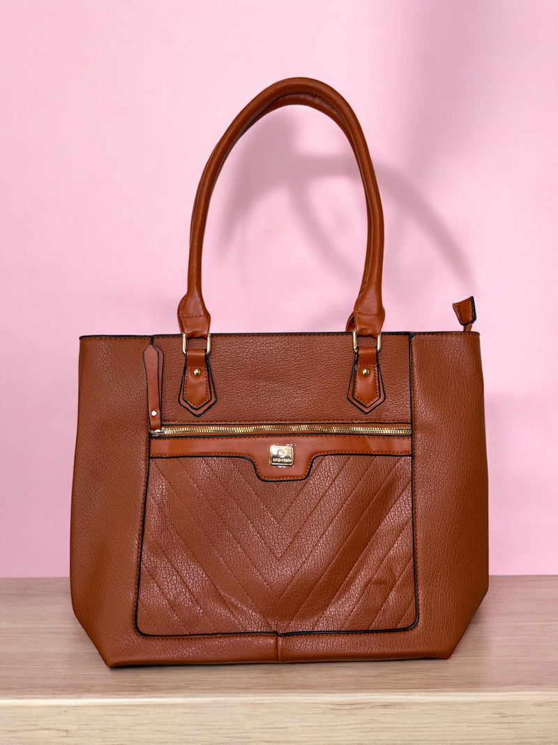 Blush Chevron Tote – Everyday Handbag B7763