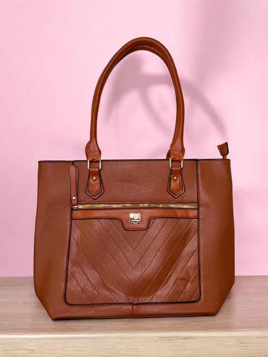Blush Chevron Tote – Everyday Handbag B7763
