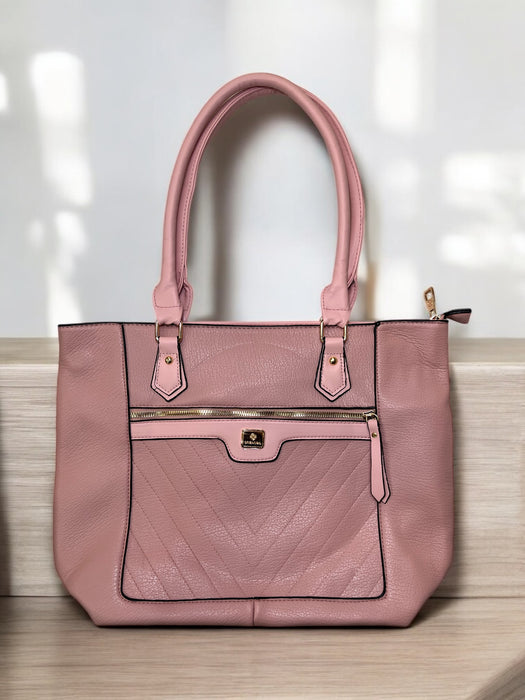 Blush Chevron Tote – Everyday Handbag B7763