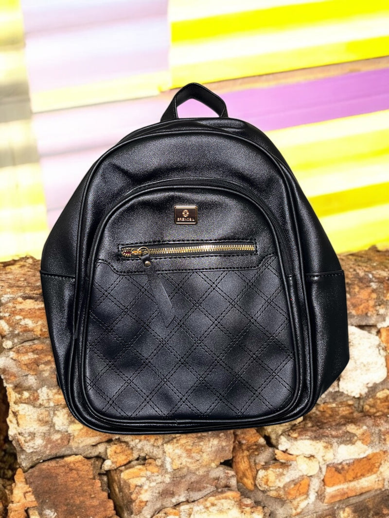 3-Piece Classic Quilted Backpack, Mini Handbag & Pouch Set-8301