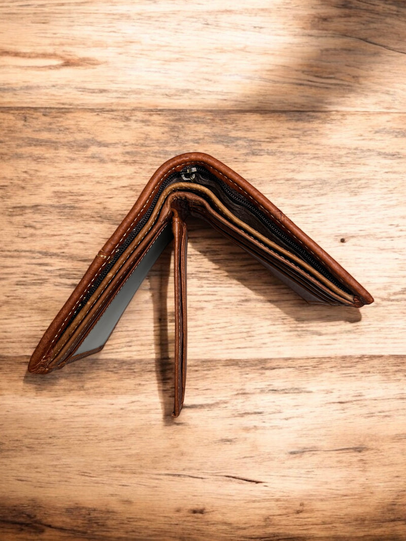 Designer Leather Wallet – Classic Brown & Midnight Black