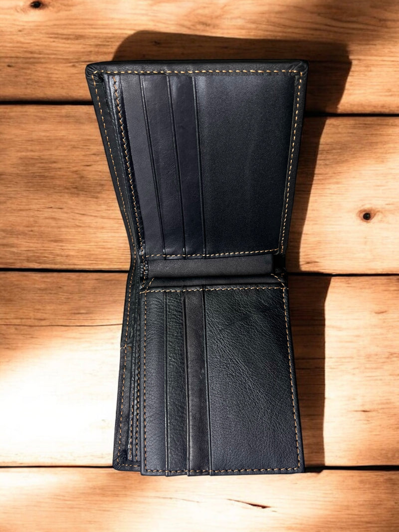 Designer Leather Wallet – Classic Brown & Midnight Black