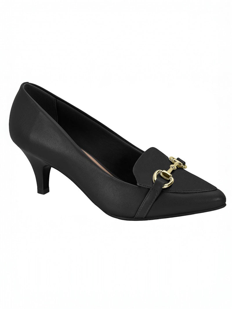 Beira Rio Elegant Charm Kitten Heel – Black with Gold Accent 4076.1304