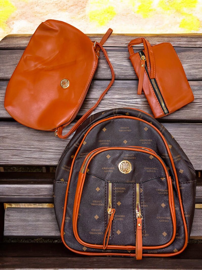 Grenobil Luxe 3-Piece Monogram Set Backpack A-5206