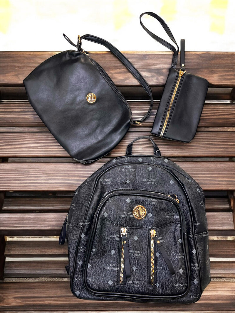 Grenobil Luxe 3-Piece Monogram Set Backpack A-5206