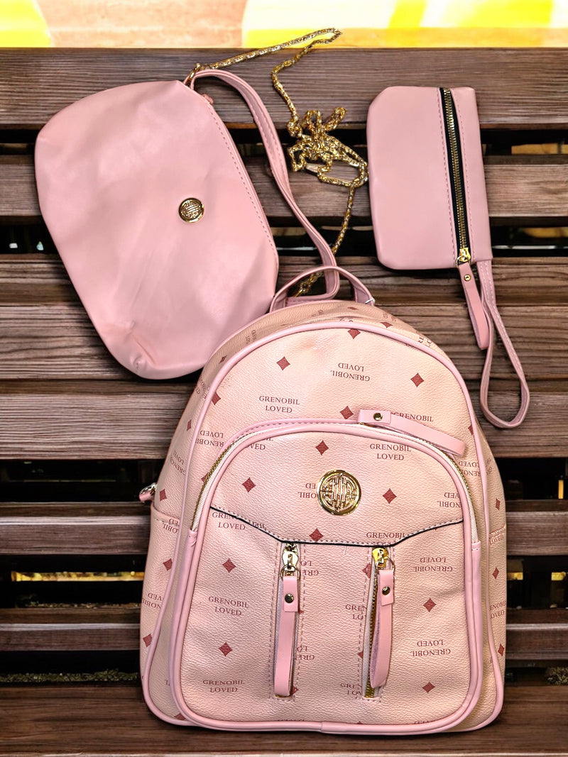 Grenobil Luxe 3-Piece Monogram Set Backpack A-5206
