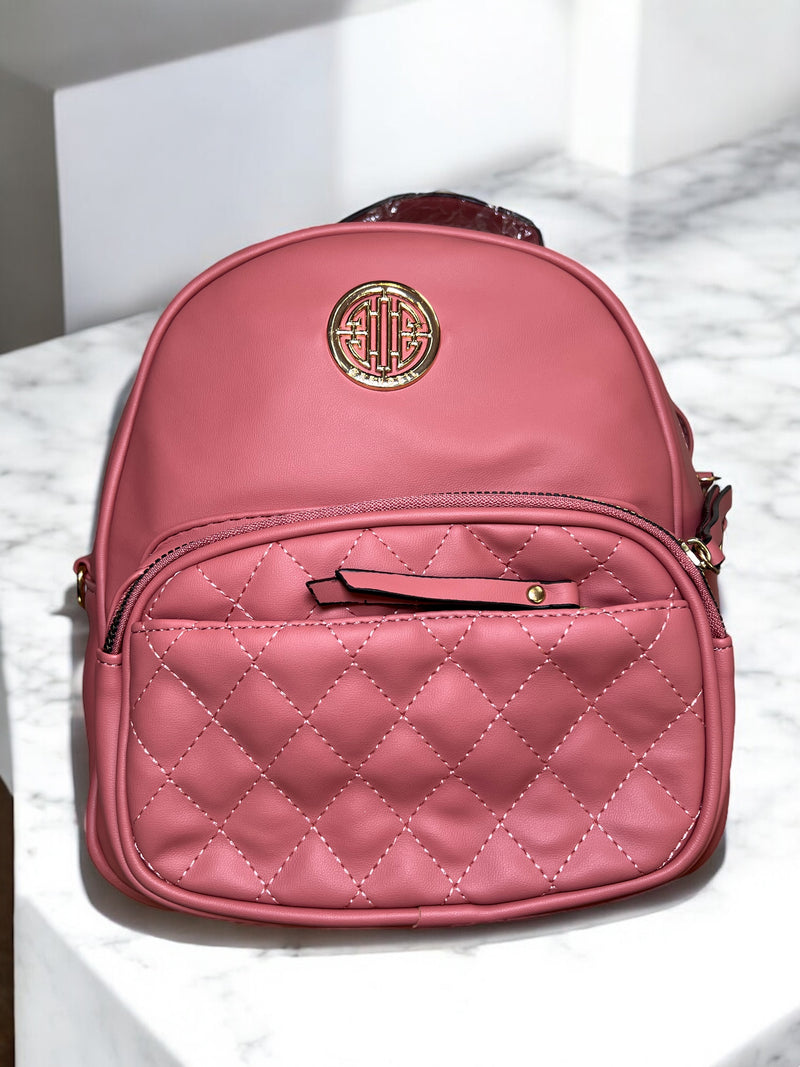 Rose Quilted Charm Backpack – Casual Luxe for Everyday E60-15