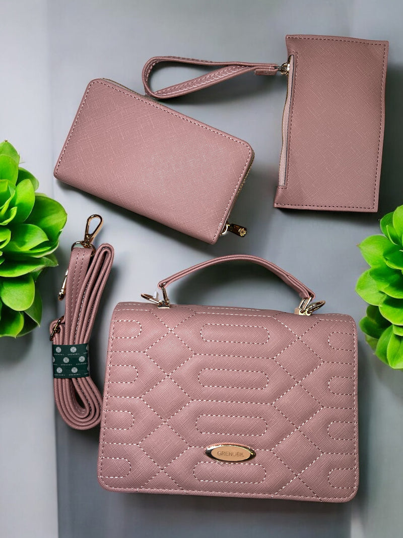 Grenobil Quilted Mauve Handbag D9299
