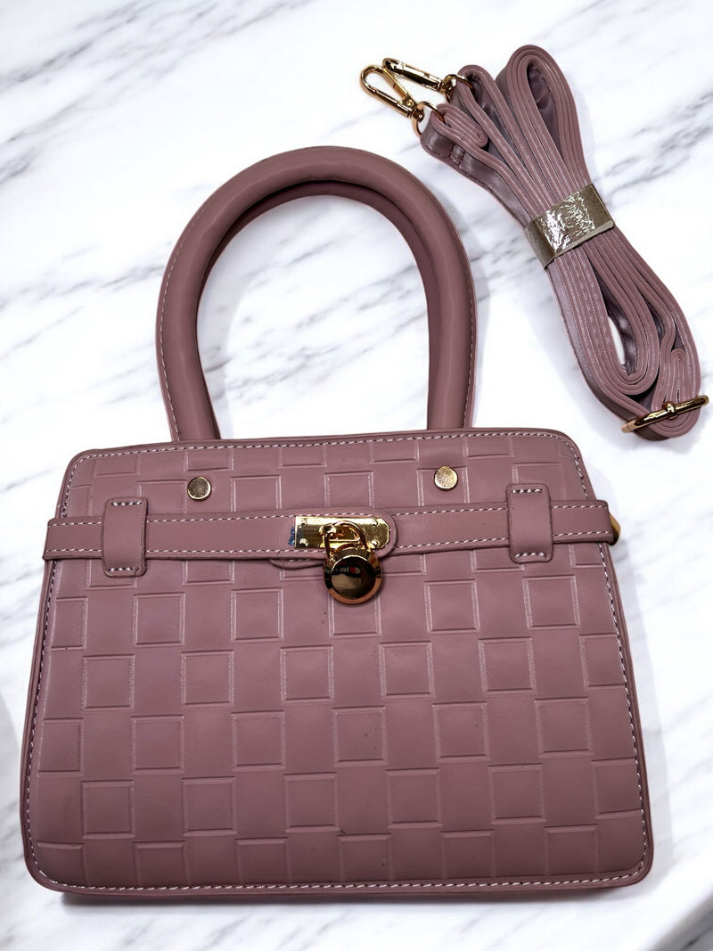 Grenobil Luxe Grid-Lock Structured Handbag B7748