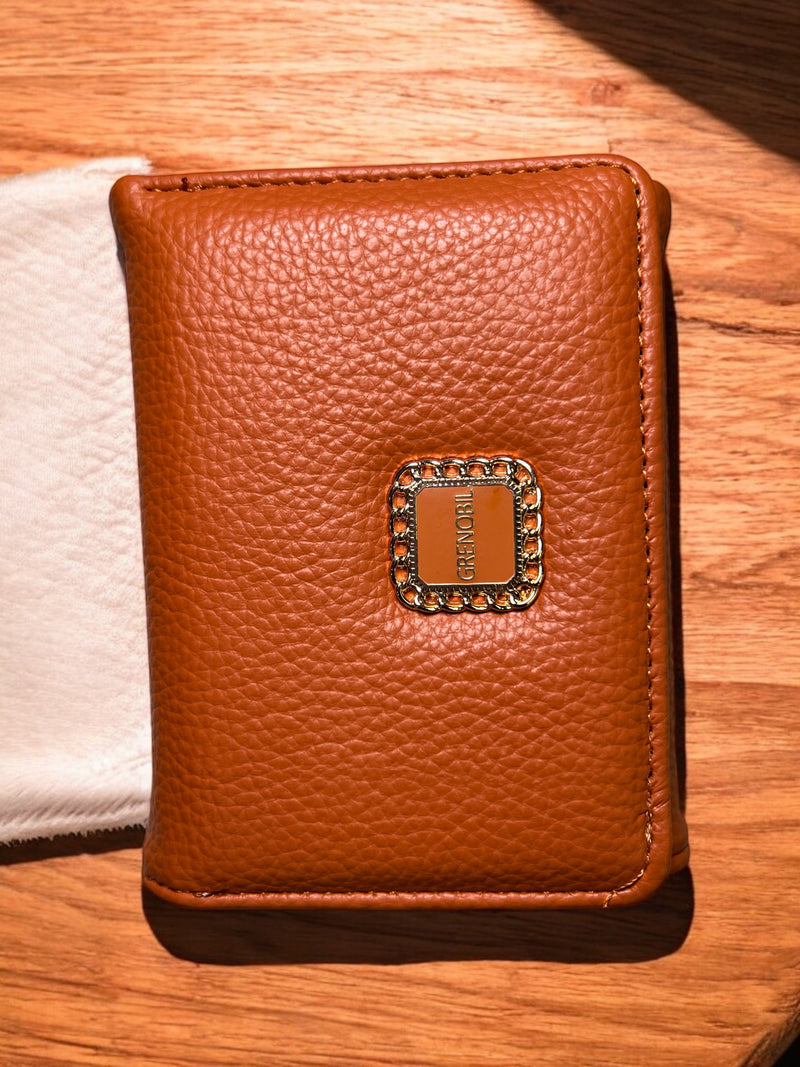 Grenobil Signature Zip Wallet – Premium Pebbled Finish with Gold Hardware D-3733