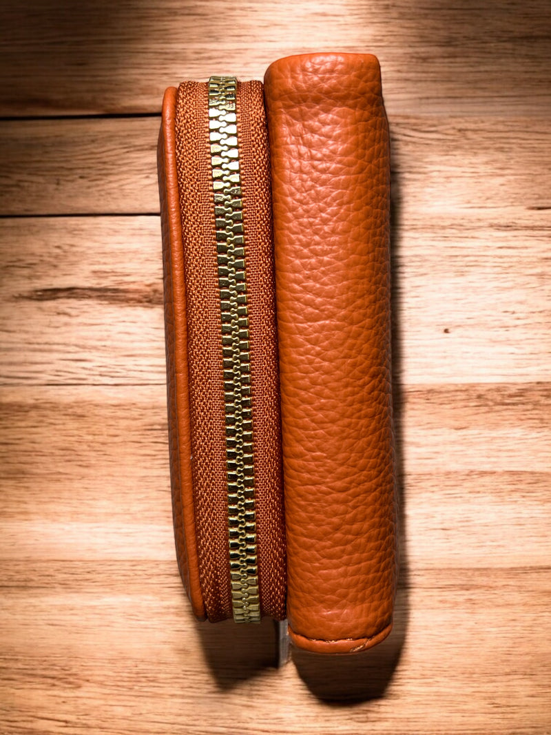 Grenobil Signature Zip Wallet – Premium Pebbled Finish with Gold Hardware D-3733