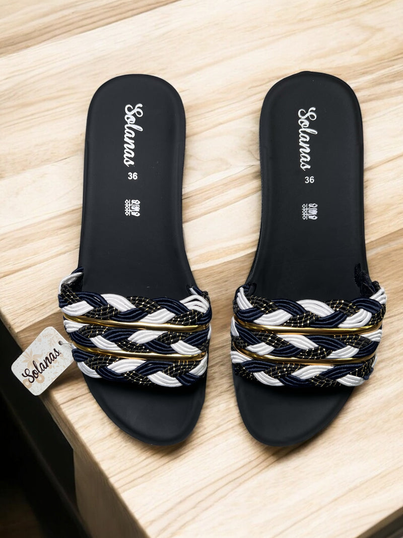 Solanas Braided Elegance Slide Sandals Luna-75