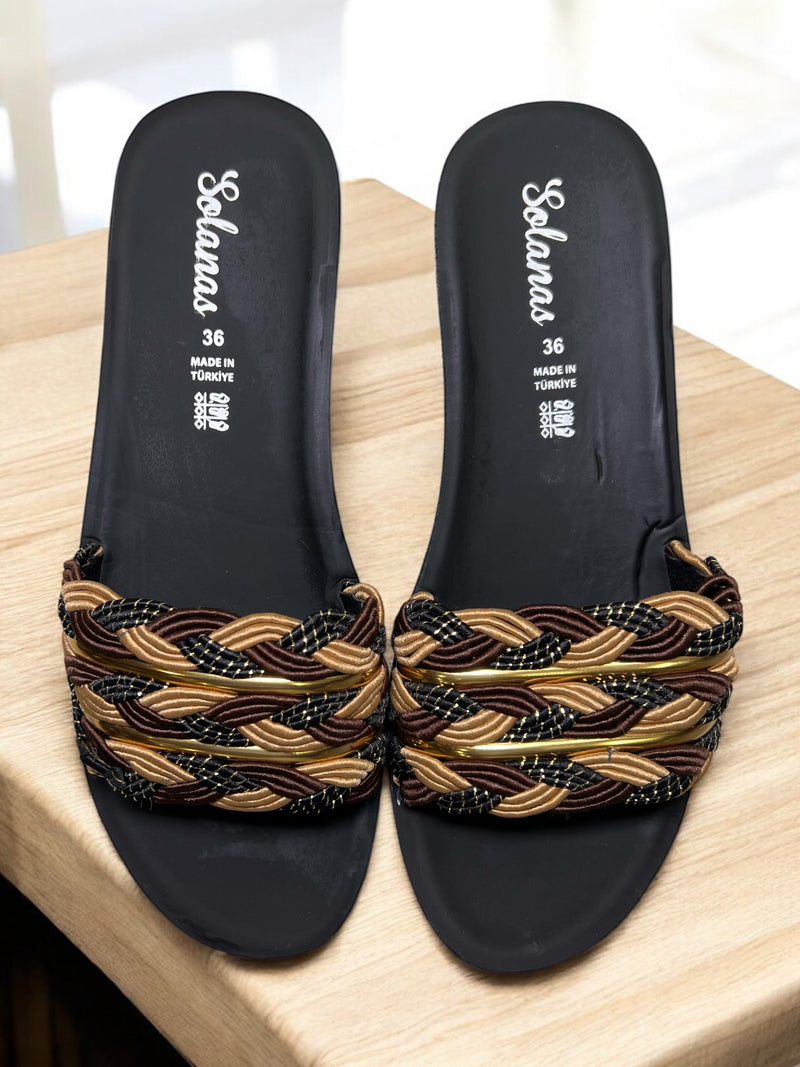 Solanas Braided Elegance Slide Sandals Luna-75