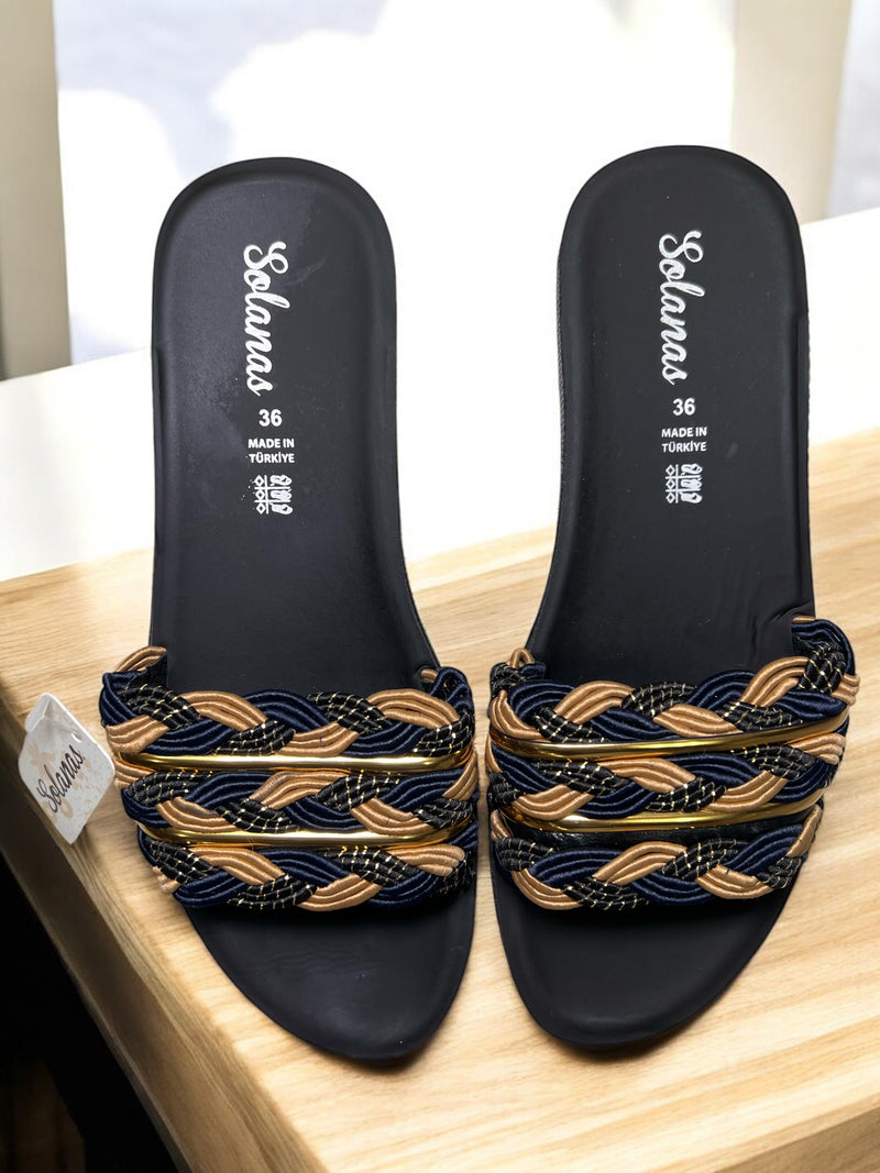 Solanas Braided Elegance Slide Sandals Luna-75