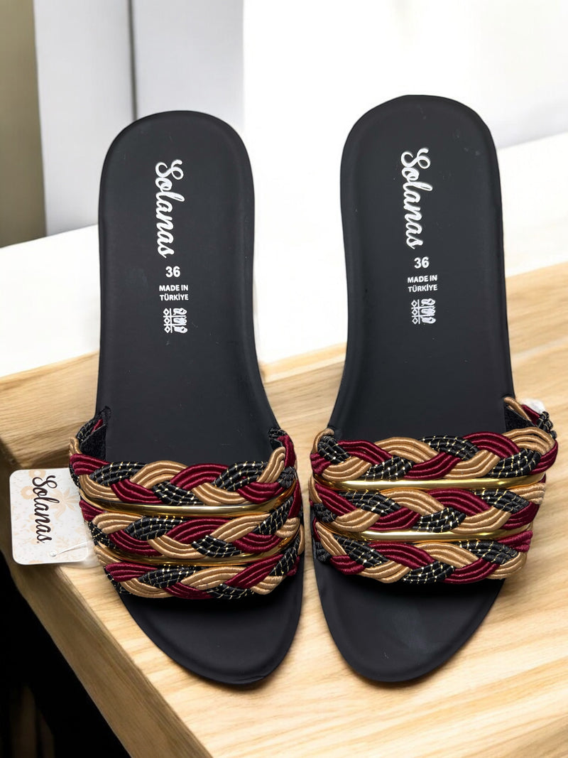 Solanas Braided Elegance Slide Sandals Luna-75