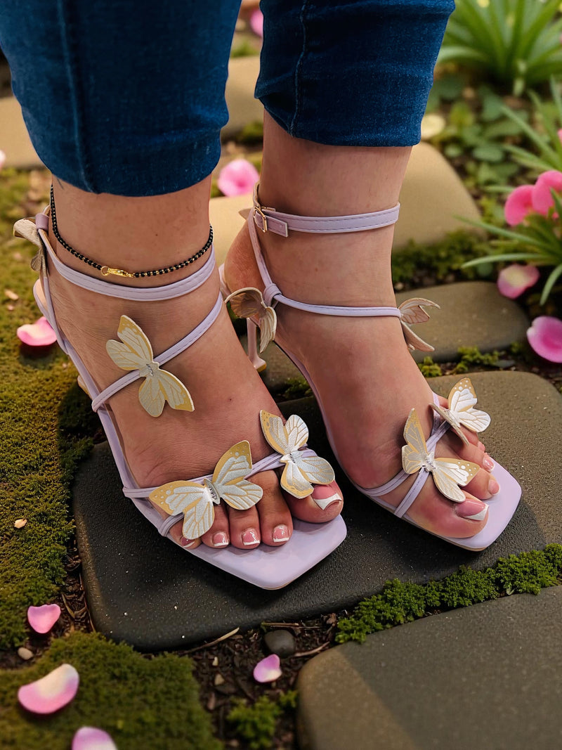 Papillon Stride Stiletto Kitten Heel Sandals KM/018