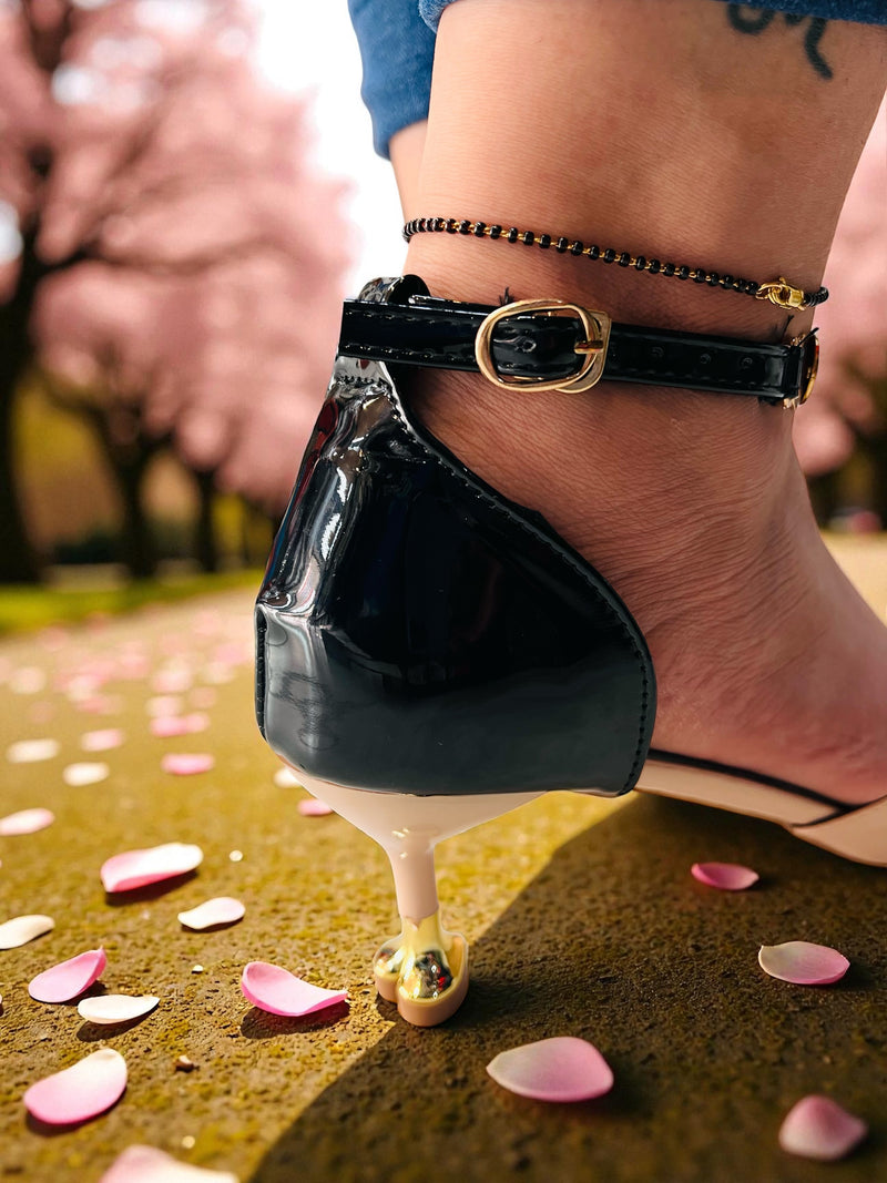 Gilded Grace Chain Heel Pumps F18