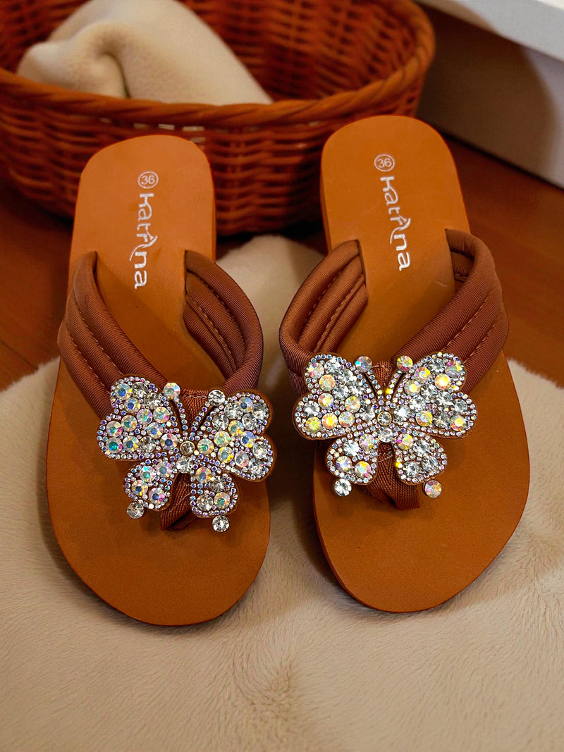 TwinkleWing Rhinestone Butterfly Slippers Eva-1