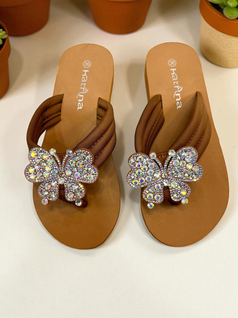 TwinkleWing Rhinestone Butterfly Slippers Eva-1