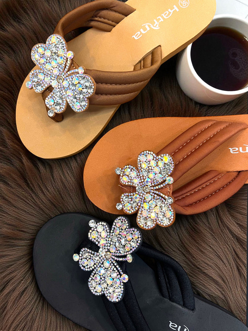 TwinkleWing Rhinestone Butterfly Slippers Eva-1