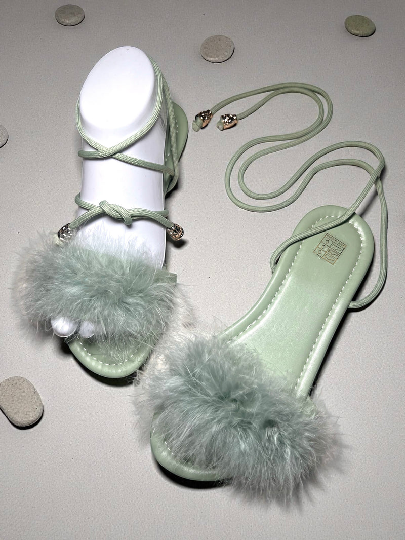 Whimsy Lace-Up Plush Sandals IS-1278