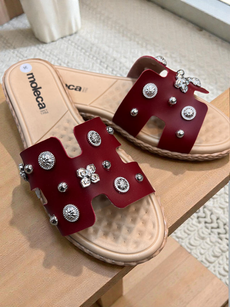 Moleca Luxe Studded Slide Sandals 5452.254