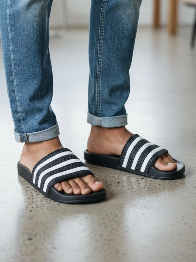 StrideSport Classic 3-Stripe Slide Sandals AD-7