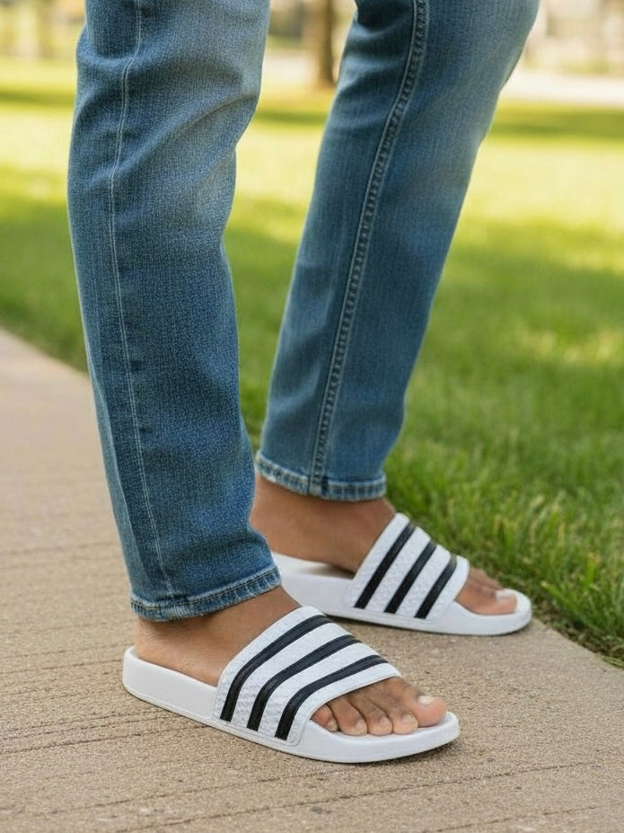 StrideSport Classic 3-Stripe Slide Sandals AD-7