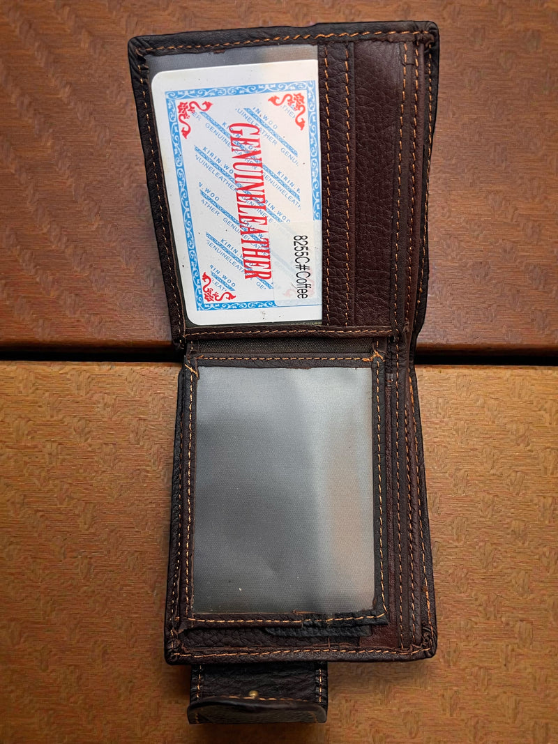 Classic Zipper Leather Wallet 8255C