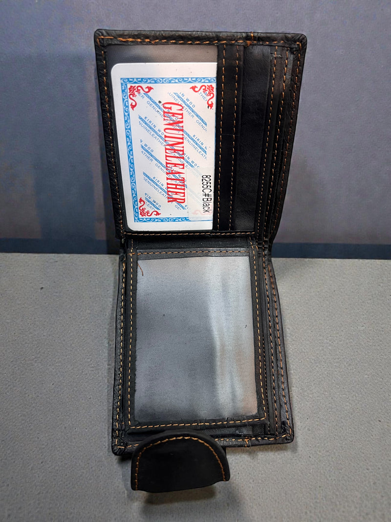 Classic Zipper Leather Wallet – Swoosh Design 8255C