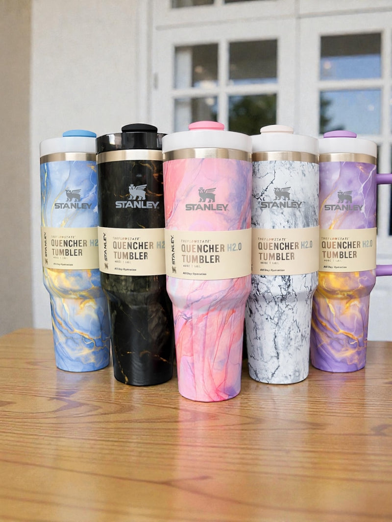 Stanley Quencher H2.0 40oz Marble-Flow Tumbler with Handle 1018-2