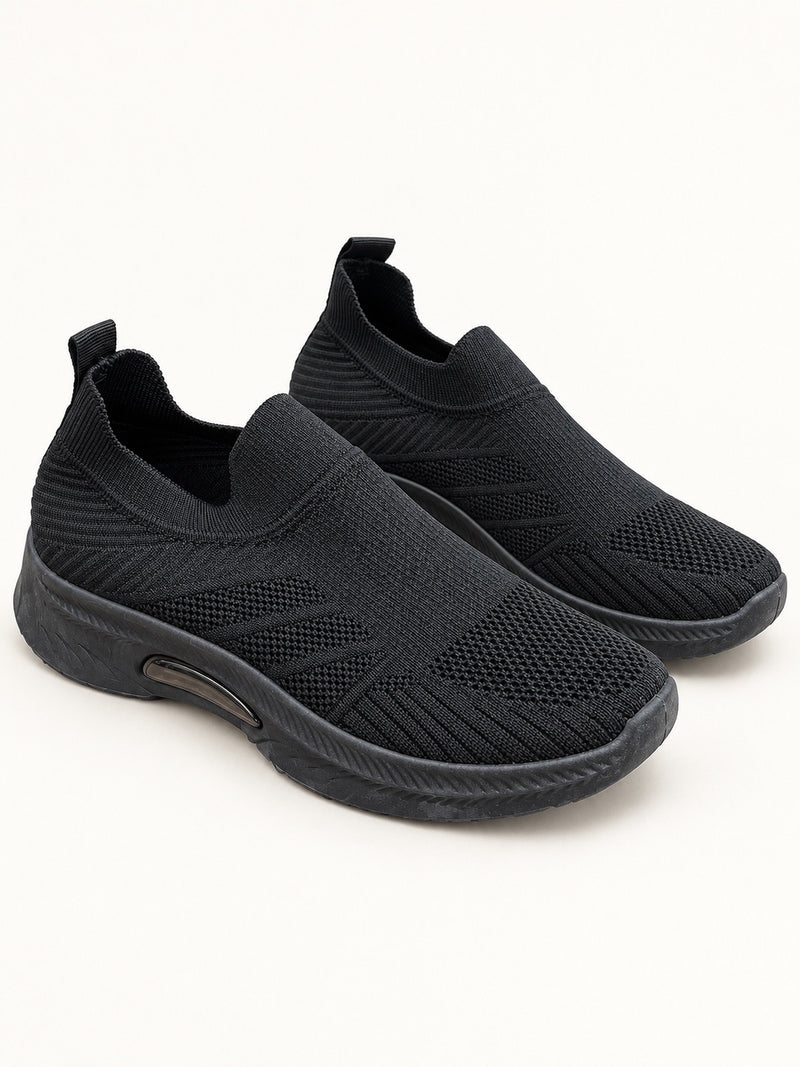 Black A1-1 AeroKnit slip-on sneakers, pair
