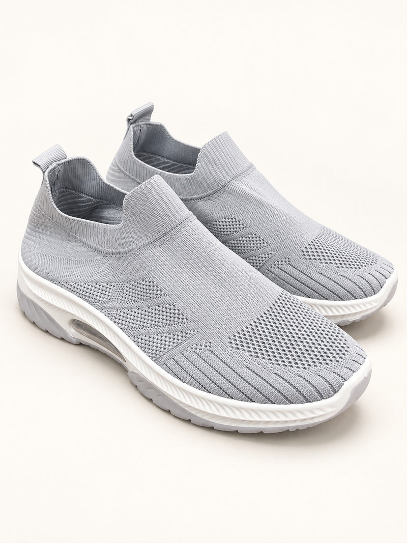 Grey A1-1 AeroKnit slip-on sneakers, pair