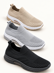 A1-1 AeroKnit slip-on sneakers in beige, grey and black