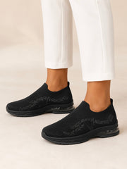 Soft Steps CloudStep Air Knit Slip-On Sneakers A5-3 Black