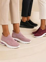 Soft Steps CloudStep Air Knit Slip-On Sneakers A5-3 in Pink, Black and Red