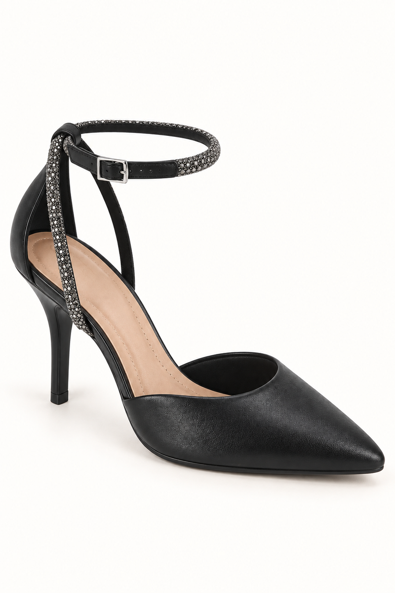 Beira Rio Diamond Ankle Strap Heel in Black