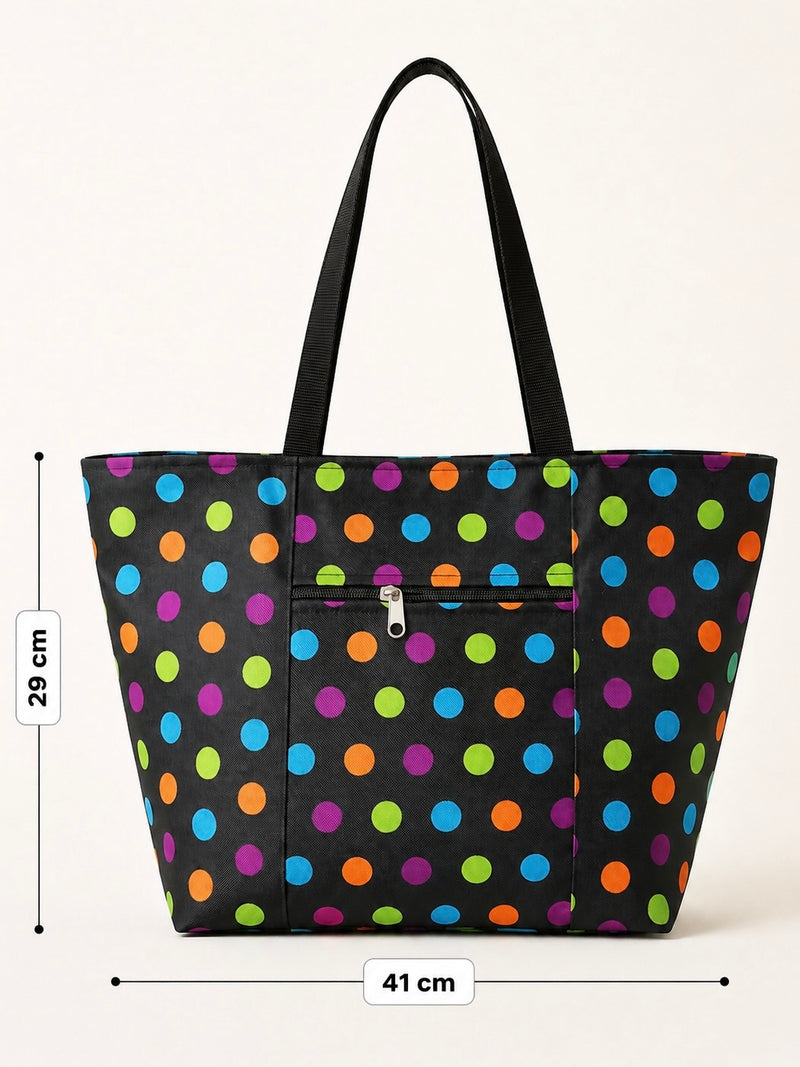 DotPop polka dot tote bag dimensions showing 41 cm width and 29 cm height
