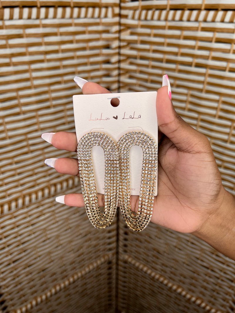 Rhinestone Tassel Earrings