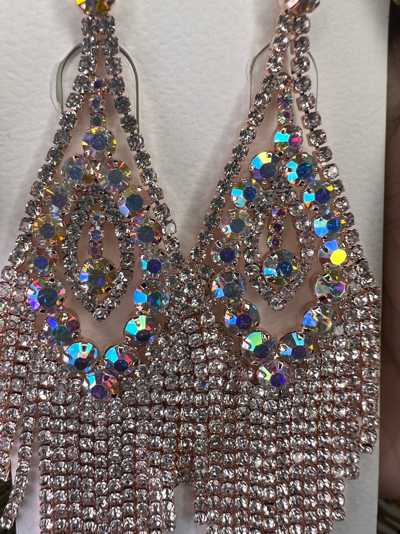 Rhinestone Tassel Drop Earrings
