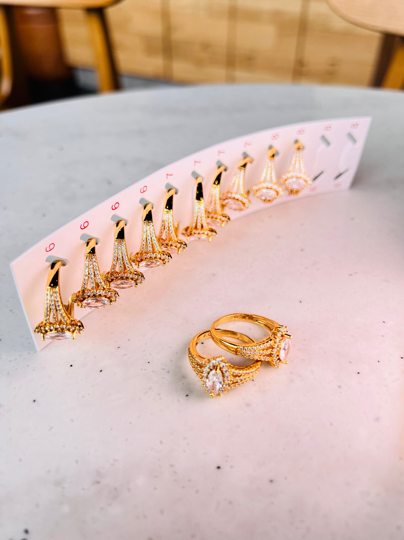 Ladies Diamond Brazilian 24k Gold Plated Rings