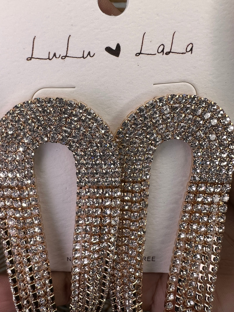 Rhinestone Tassel Earrings