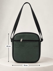Sleek Urban Large Crossbody Bag - Army Green dimensions 19 cm x 20 cm