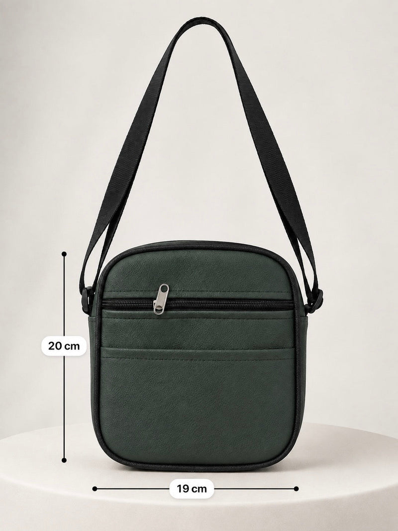 Sleek Urban Large Crossbody Bag - Army Green dimensions 19 cm x 20 cm