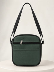 Sleek Urban Large Crossbody Bag - Army Green