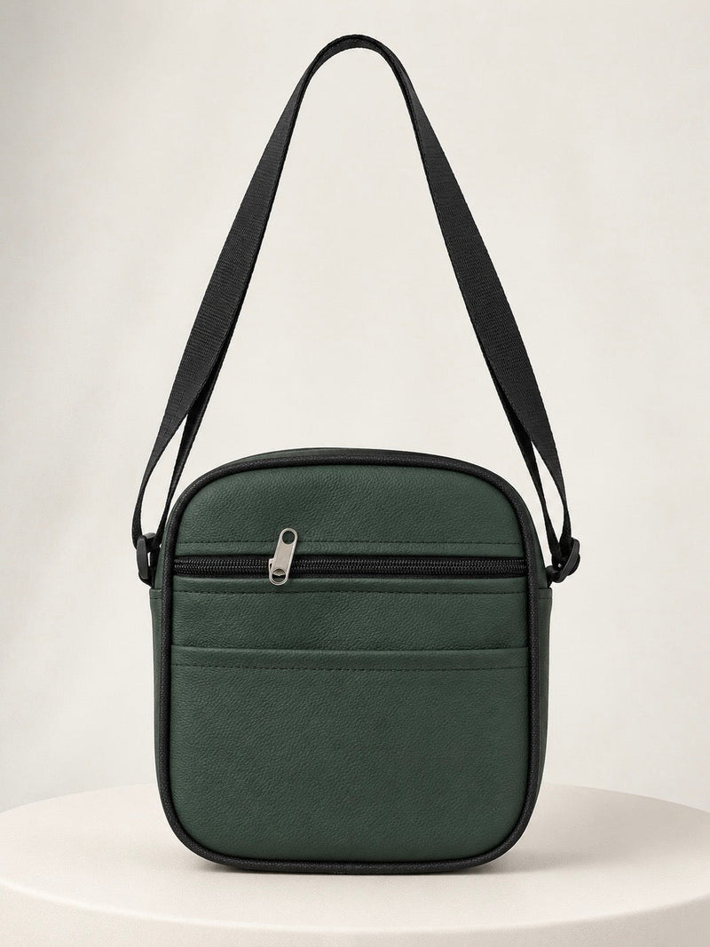 Sleek Urban Large Crossbody Bag - Army Green