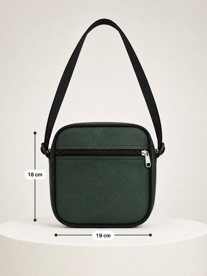 Sleek Urban Medium Crossbody Bag - Army Green dimensions 19 cm x 18 cm