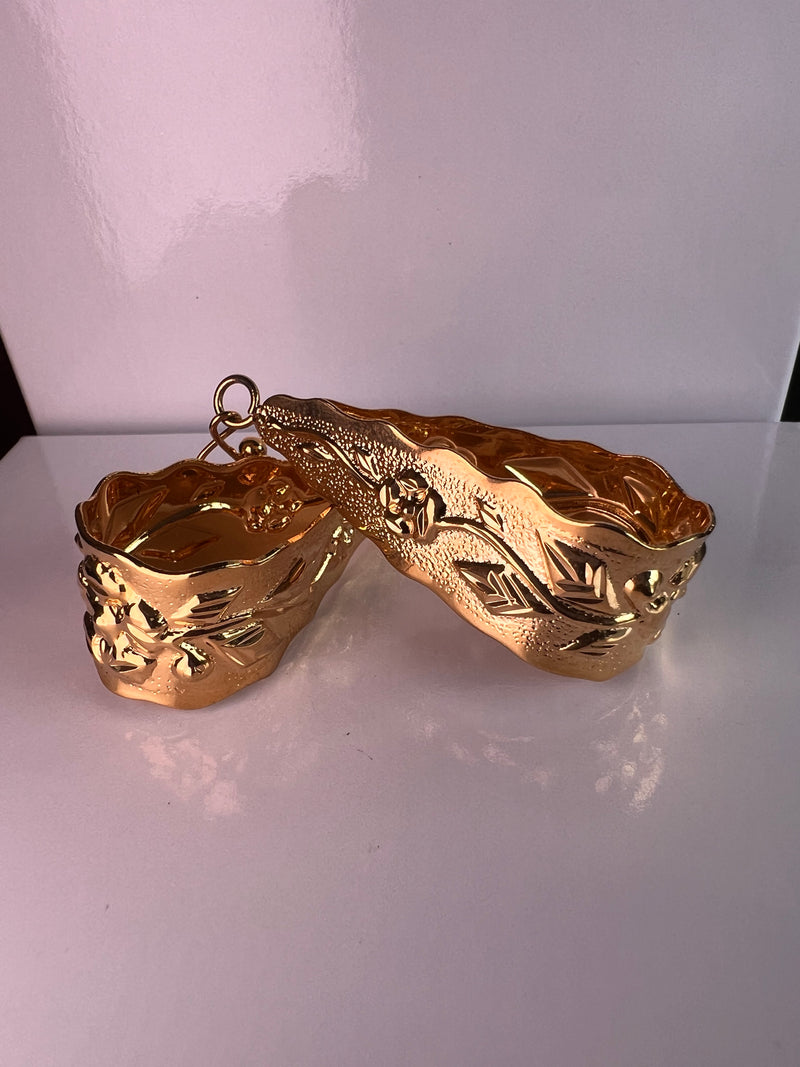 Ladies Brazilian 24k Gold Plated Teardrop Ear Rings