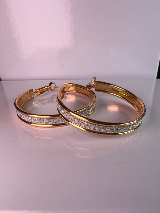 Ladies Brazilian 24k Gold Plated Hoops Ear Rings