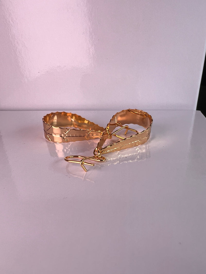 Pendientes de lágrima chapados en oro brasileño de 24 quilates para mujer